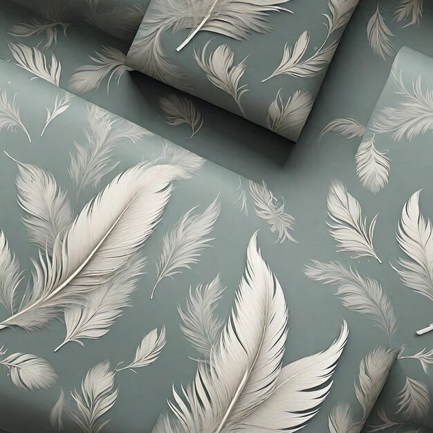 Feathery Dreams White Feather Background Image