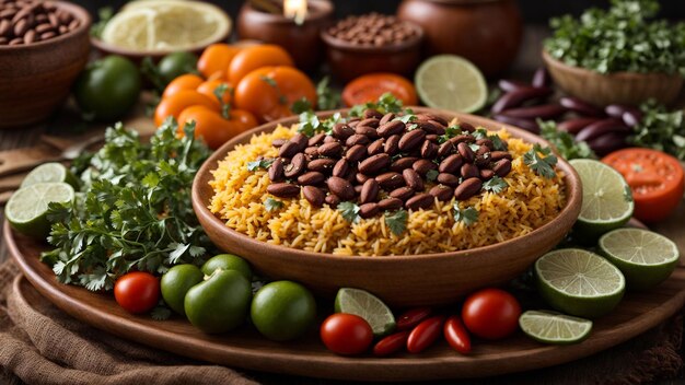 Feature the various vegetables or garnishes that complement your Rajma Rice