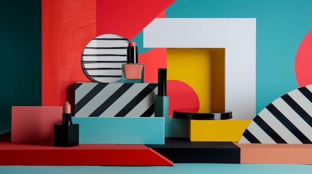 Photo featuring a playful and dynamic arrangement of angled shapes this podium image is a nod to the