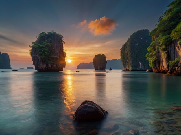 タイの壮大な風景を特徴とする