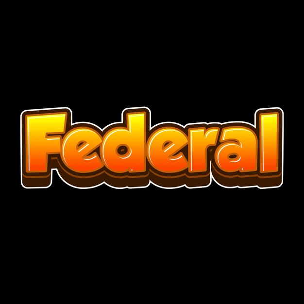 Federal Text 3D Orange Black Background Photo JPG