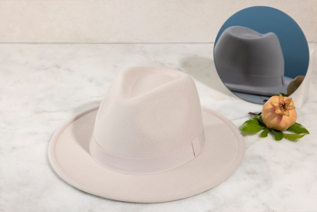 Photo fedora hat in studio still life