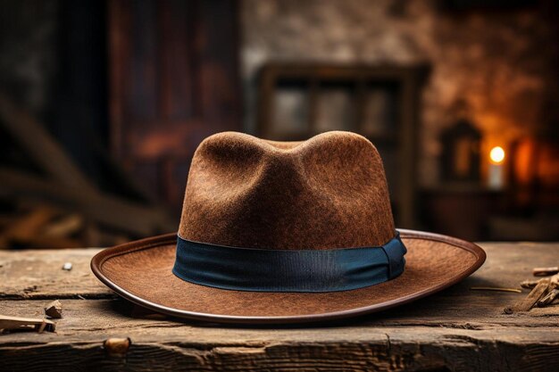 Fedora hat with a feather accent