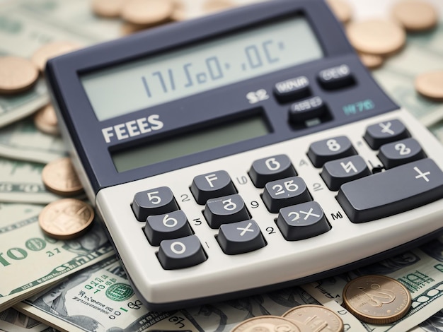 Fee Calculation The Word 'FEES' on a Calculator