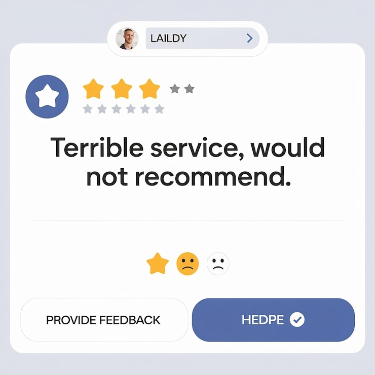 Photo feedback concept user comment rating online writing feedback review reputation management