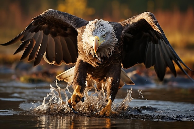 Feeding Whitetailed Eagle Generative AI