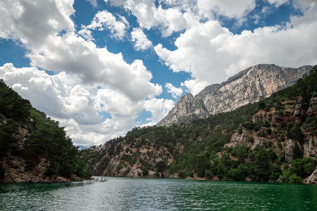 A feeling of complete freedom a beautiful view of nature with a fjord and mountains in the water Artistic nature copy space