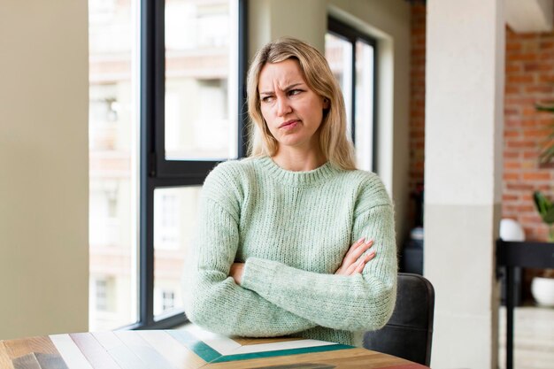 Feeling displeased and disappointed looking serious annoyed and angry with crossed arms