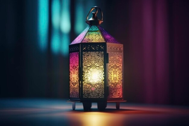 Feest van het offer een van de twee belangrijkste islamitische feestdagen Eid alAdha religieuze traditionele licht cultuur Arabische moslim spiritualiteit banner kopie ruimte achtergrond lamp