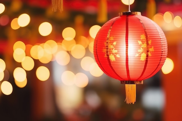 Feestelijk hangend Chinees festival met rode lantaarns