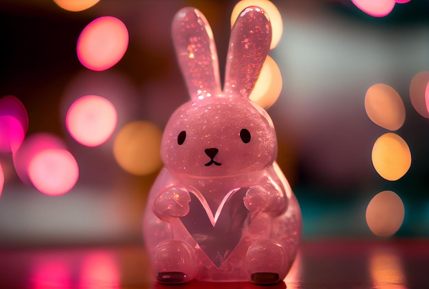 Feestelijke achtergrond Bunny achtergrond konijn geschenkdoos love concept Generatieve AI