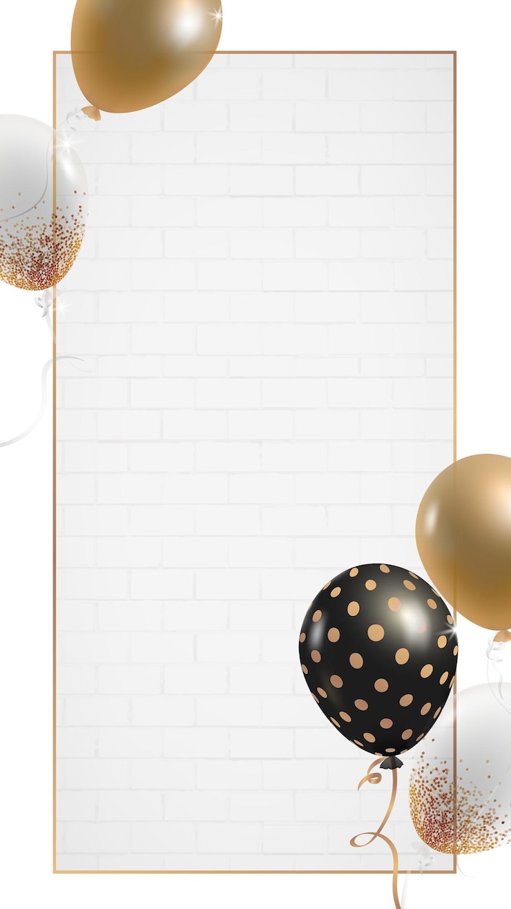 Foto feestelijke ballonnen bakstenen frame png transparant