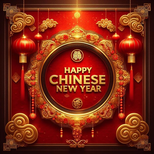 Feestelijke Chinese Nieuwjaar Greeting card luxe Chinese nieuwjaar kaart ontwerp nieuwe Chinese achtergrond