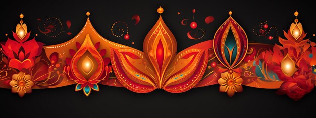 Foto feestelijke decoraties diwali banner