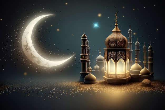 Feestelijke foto ramadan kareem achtergrond Illustratie AI Generatief