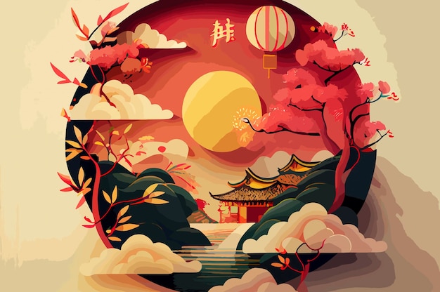 Feestelijke groetachtergrond van de viering van het Chinese Nieuwjaar