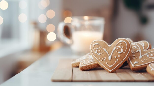 Feestelijke heerlijke hartvormige koekjes voor Valentijnsdag