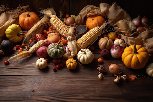 Foto feestelijke herfstdecoratie van groenten