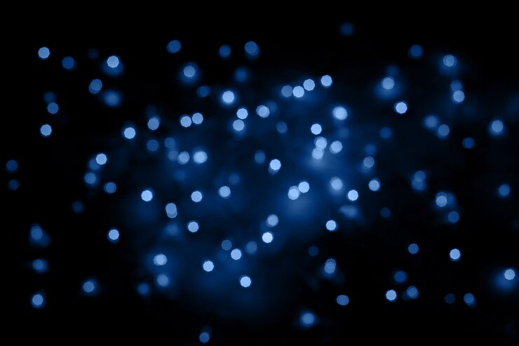 Feestelijke kerst blauwe achtergrond met intreepupil kleur lichten