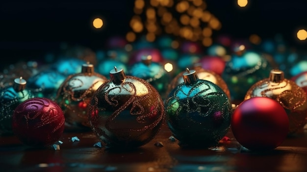 Feestelijke kerstballen Generatieve Ai