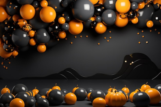 Feestelijke oranje en zwarte banner als achtergrond voor Halloween Generative AI