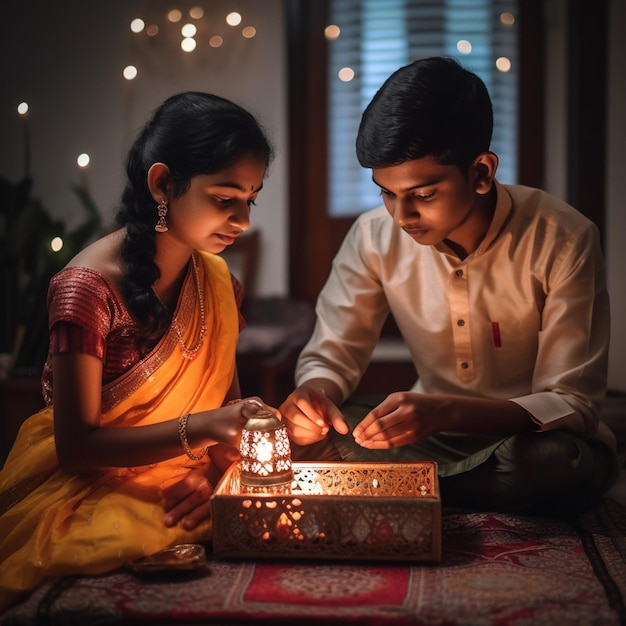 Foto feestelijke sfeer van raksha bandhan-feesten