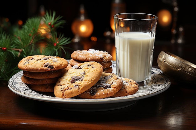 Feestelijke tafelaankleding met een bord koekjes