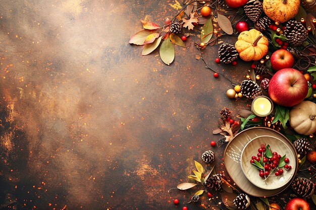 Feestelijke Thanksgiving eettafel met herfstversieringen