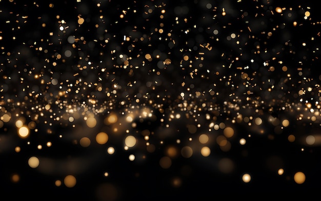 Feestelijke vectorachtergrond met gouden glitter en confetti