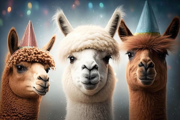 Feesten met schattige alpaca's of lama's