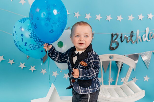 Foto feestje voor een jaar babyjongen