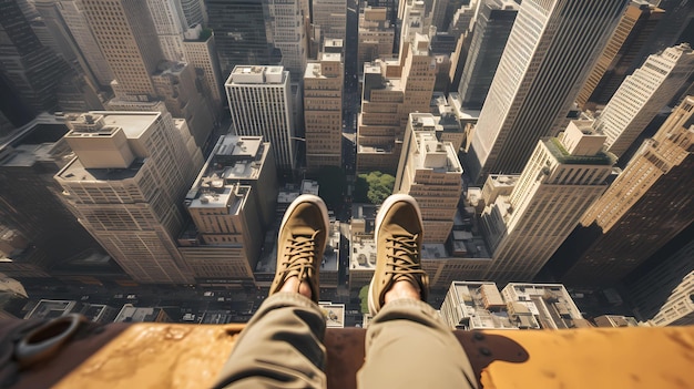 feet against iconic landmarks