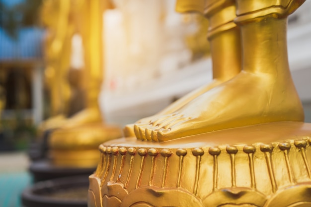 Feet of Golden Buddha statue