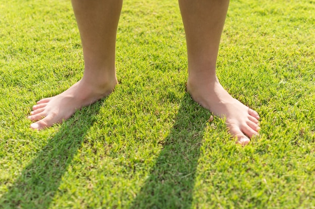 Feet in grass