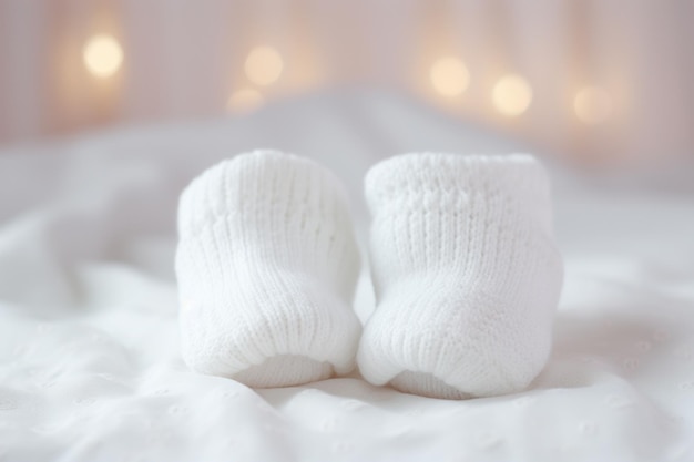 feet of newborn baby with soft blur effect motherhood theme conceptual photo