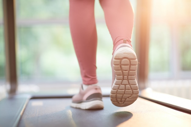 Feet Running on Treadmill