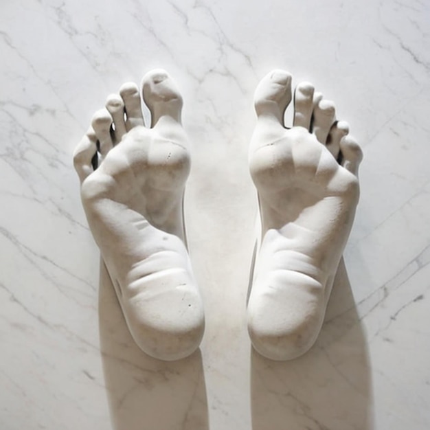 feet sculpture marble