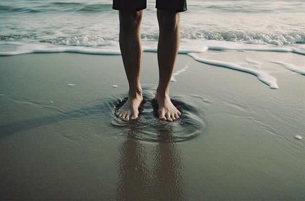 Photo feet at the shore