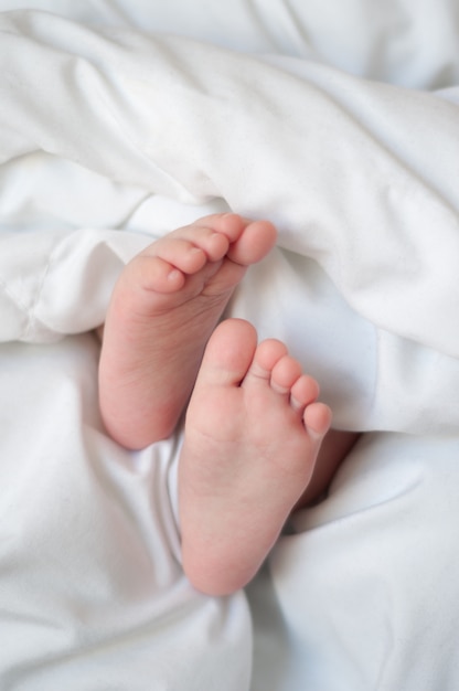 Feet of a sleeping baby