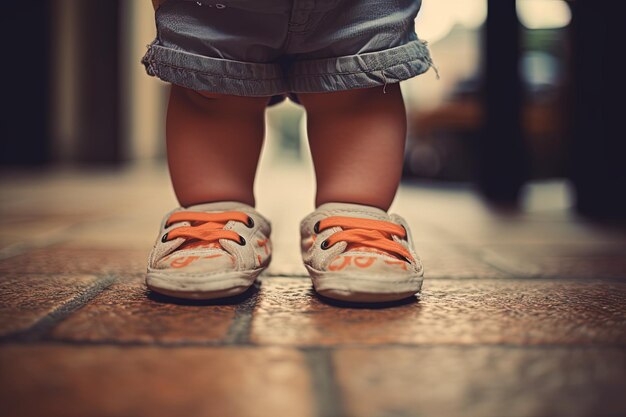 Photo feets of baby shoes