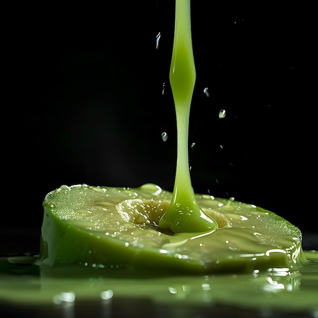 Feijoa Juice Drizzle с светло-зеленой кремовой жидкостью толстый эффект текстуры C для декоративного баннера