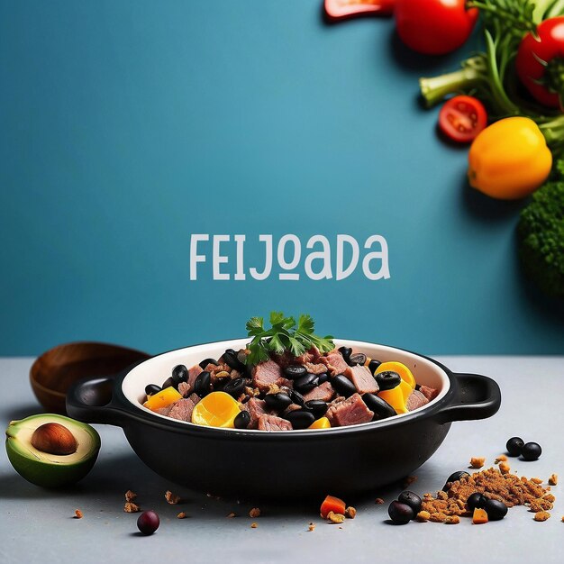 Feijoada Dinner изолированный бразильский кулинарный шаблон для социальных сетей