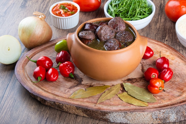 Feijoada. Traditional Brazilian food. Brazilian cuisine.