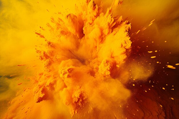 fel geel oranje holi verf kleur poeder explosie