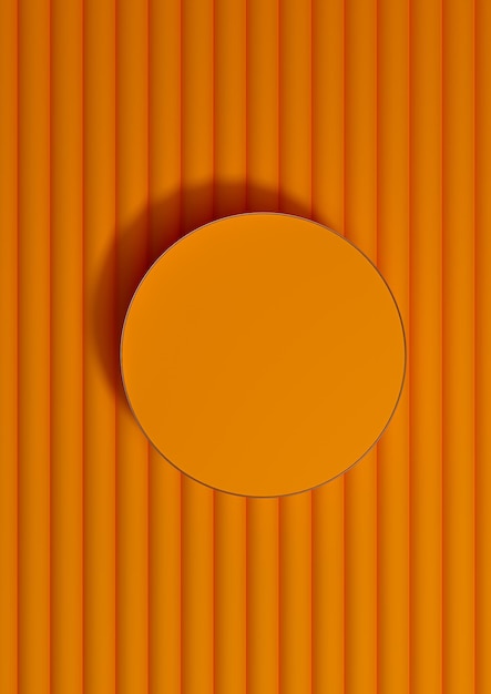 Fel oranje 3D bovenaanzicht product display cilinder podium fotografie achtergrond minimale luxe goud