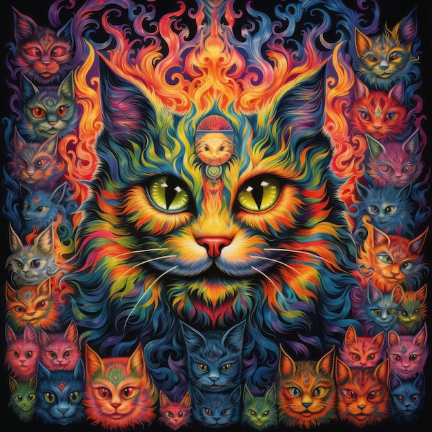 Photo feline fantasia exploring the psychedelic world of louis wain's cats