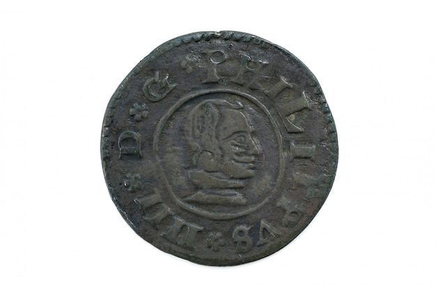 Foto felipe iv, 1663, 16 maravedis, moneta spagna