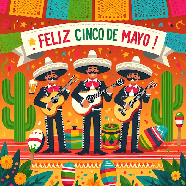 Feliz Cinco De Mayo Greetings Festival For Social Media Post