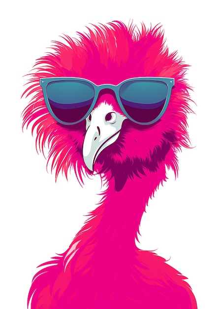 Felle neonroze flamingo