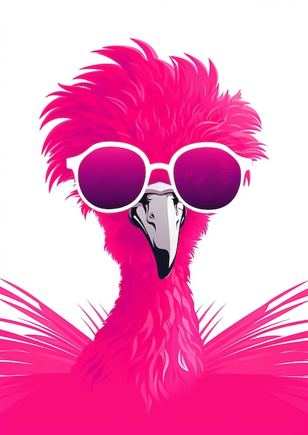 Felle neonroze flamingo